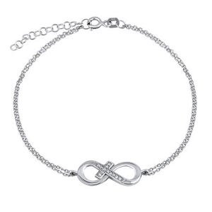 Silvego Strieborný náramok infinity krížik Joseph s Brilliance Zirconia dámsky PRG0122BS