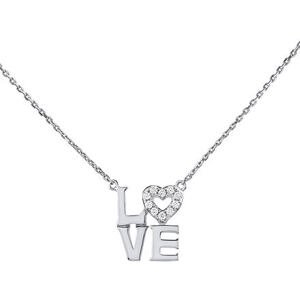 Silvego Strieborný náhrdelník LOVE July s Brilliance Zirconia dámsky aj detský MW00225