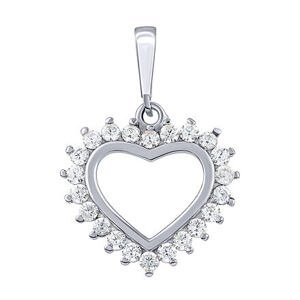 Silvego Strieborný prívesok srdce Paulette s Brilliance Zirconia PRGPAP0281PS