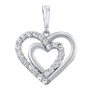Silvego Strieborný prívesok srdce Patricia s Brilliance Zirconia PRG0210PS