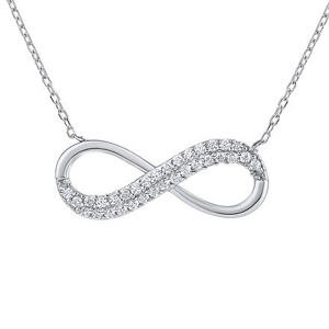 Silvego Strieborný náhrdelník infinity Sara s Brilliance Zirconia PRGBR1040NS