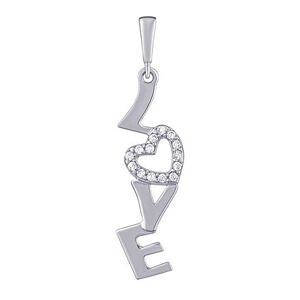 Silvego Prívesok Love z bieleho zlata so srdcom s Brilliance Zirconia PRGPAP0261PGW