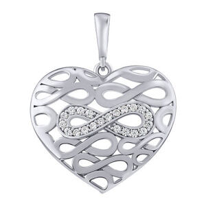 Silvego Strieborný prívesok srdce Infinity Mathilde s Brilliance Zirconia PRGPKP0822PS