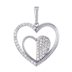 Silvego Strieborný prívesok srdce Louise s Brilliance Zirconia PRGPK0033PS