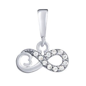 Silvego Prívesok infinity so srdiečkom Cher z bieleho zlata s Brilliance Zirconia PRGPNP0005PGW