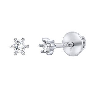 Silvego Diamantové náušnice (0,08 ct) kôstky Becky v bielom zlate dámske aj detské DNN3667EGWD