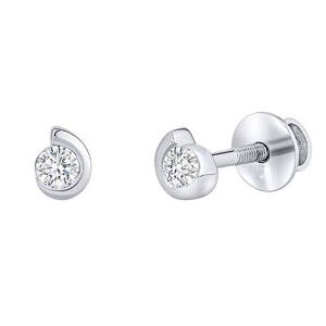 Silvego Diamantové náušnice (0,16 ct) Chloe kôstky v bielom zlate dámske aj detské DNN3487EGWD