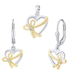 Silvego Strieborný pozlátený set šperkov Marcelle s Brilliance Zirconia dámsky aj detský - náušnice a príves FWS14813