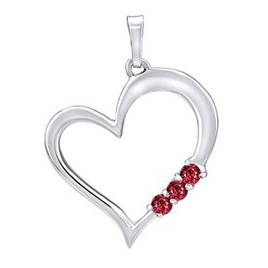 Silvego Strieborný prívesok SRDCE s červenými Swarovski Zirconia SILVEGO11580R