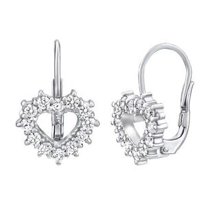 Silvego Strieborné náušnice srdiečka so Swarovski Zirconia SILVEGO31969S