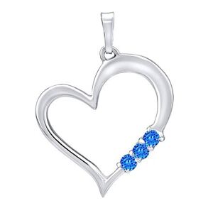 Silvego Strieborný prívesok SRDCE s modrými Swarovski Zirconia SILVEGO11580b