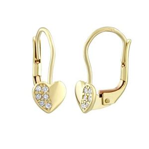Silvego Zlaté náušnice srdce s Brilliance Zirconia SILVEGO70585Y