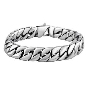 Silvego Pánsky masívny náramok PANCR - CURB 12 mm z chirurgickej ocele KMM80118