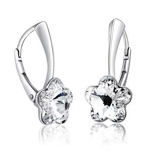 Silvego Strieborné náušnice so Swarovski® Crystals kvet číry VSW016E-clear