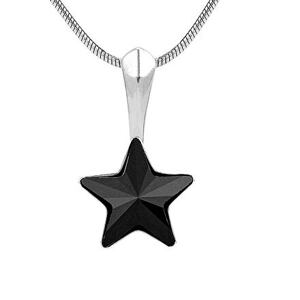 Silvego Strieborný prívesok čierna hviezda so Swarovski® Crystals vsw038p