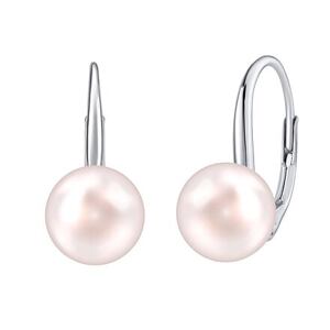 Silvego Strieborné náušnice so svetlo ružovou perlou Swarovski® Crystals VSW015ELPS