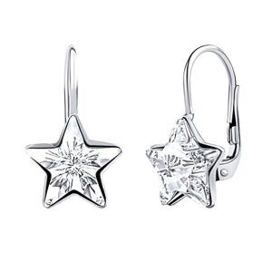 Silvego Strieborné náušnice hviezdičky Swarovski® Crystals VSW008E