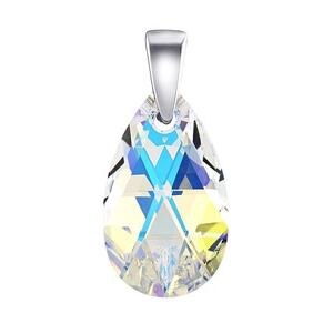 Silvego Strieborný prívesok Kvapka 16mm Crystal AB so Swarovski® Crystals LSW109P