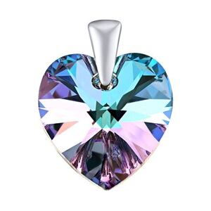 Silvego Strieborný prívesok SRDCE 14mm so Swarovski® Crystals Vitrail Light LSW095P