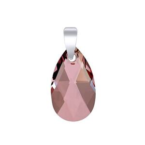 Silvego Strieborný prívesok Kvapka 16mm Antique Pink so Swarovski® Crystals LSW124P