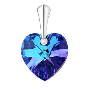 Silvego Strieborný prívesok Srdce 14mm Heliotrope so Swarovski® Crystals LSW007P