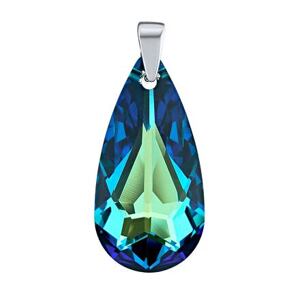 Silvego Strieborný prívesok Kvapka 24mm Bermuda Blue so Swarovski® Crystals LSW011P