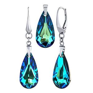 Silvego Strieborná súprava Bermuda Blue so Swarovski® Crystals LSW011S