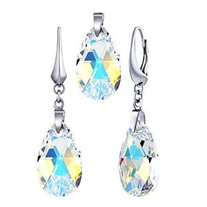 Silvego Strieborná súprava so Swarovski® Crystals KVAPKA 22mm LSW076S