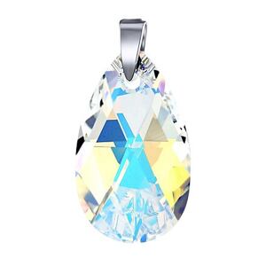 Silvego Strieborný prívesok - Kvapka 22mm so Swarovski® Crystals LSW076P