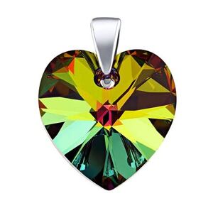 Silvego Strieborný prívesok SRDCE 14mm Vitrail Medium so Swarovski Crystal LSW070P