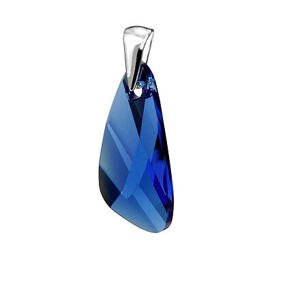 Silvego Strieborný prívesok Wing 23mm Capri Blue so Swarovski® Crystals LSW168P