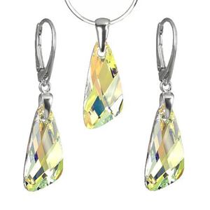 Silvego Strieborná súprava Wing 23mm Crystal AB so Swarovski® Crystals LSW144S