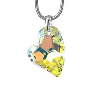 Silvego Strieborný prívesok Srdce Devoted 2 U 27mm Crystal AB so Swarovski® Crystals LSW146P