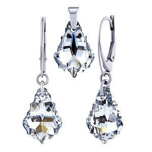 Silvego Strieborná súprava so Swarovski® Crystals Baroque 11x16mm Argent LSW166S