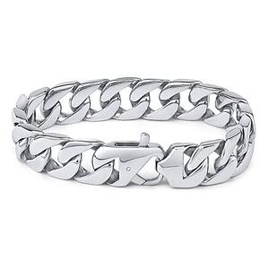 Silvego Oceľový náramok MASIV CURB Pancr 16mm x 21,5cm KMMB63127