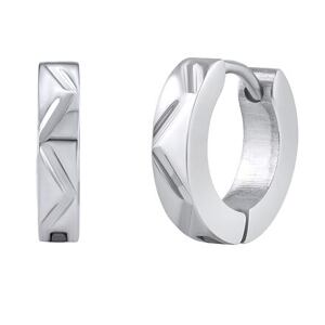 Silvego Oceľové kruhové náušnice 14mm s rytinou KMM72444