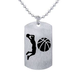 Silvego Oceľový prívesok Basketbal - vrátane retiazky 60cm RRC0884-B