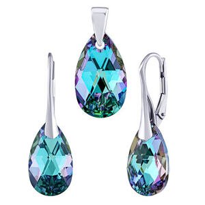 Silvego Strieborná súprava so Swarovski® Crystals kvapka Vitrail Light LSW182S