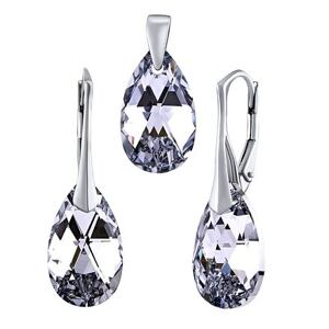 Silvego Strieborná súprava so Swarovski® Crystals kvapka Argent LSW181