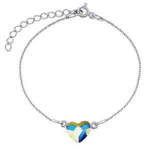 Silvego Strieborný náramok so Swarovski® Crystals srdce Aurora Boreale VSW058ab