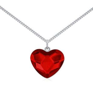 Silvego Strieborný náhrdelník so Swarovski® Crystals srdce červené VSW064N