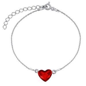 Silvego Strieborný náramok so Swarovski® Crystals srdce červené VSW063RB