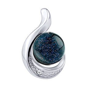 Silvego SILVEGO strieborný prívesok Geonna so syntetickým slnečným kameňom a Brilliance Zirconia JST14627PBG