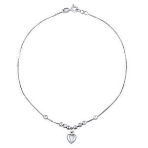 Silvego Strieborná retiazka na nohu Jasmine so srdcom a guličkami 25 cm ZT120230A