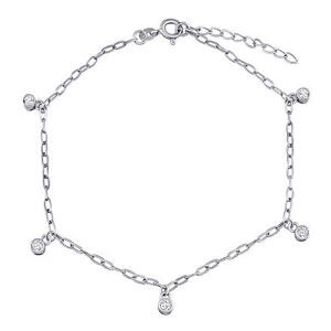 Silvego Strieborná retiazka na nohu Samantha s Brilliance Zirconia 23+3 cm ZT1A36751A