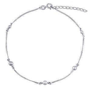 Silvego Strieborná retiazka na nohu Elizabeth s guličkami 23+3 cm ZT160977A