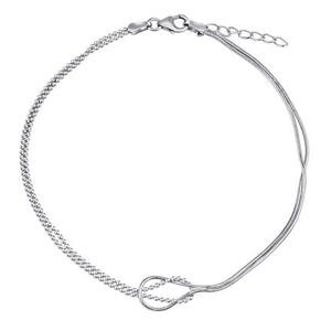 Silvego Strieborná guličková / hadíková retiazka na nohu Margaret 23+2,5 cm ZT130955A