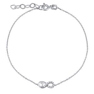 Silvego Zlatý náramok infinity Giovanna z bieleho zlata s Brilliance Zirconia PRGPNM0015BGW
