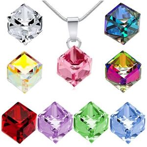 Silvego Strieborný prívesok so Swarovski® Crystals kocka 8 mm VSW043P