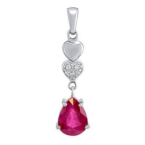 Silvego Strieborný prívesok Barbara s prírodným rubínom a Brilliance Zirconia FW15406PR